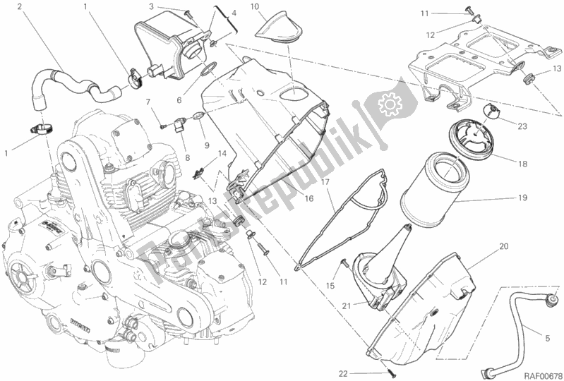 Wszystkie części do Wlot Powietrza - Odpowietrznik Oleju Ducati Monster 797 Thailand USA 2020